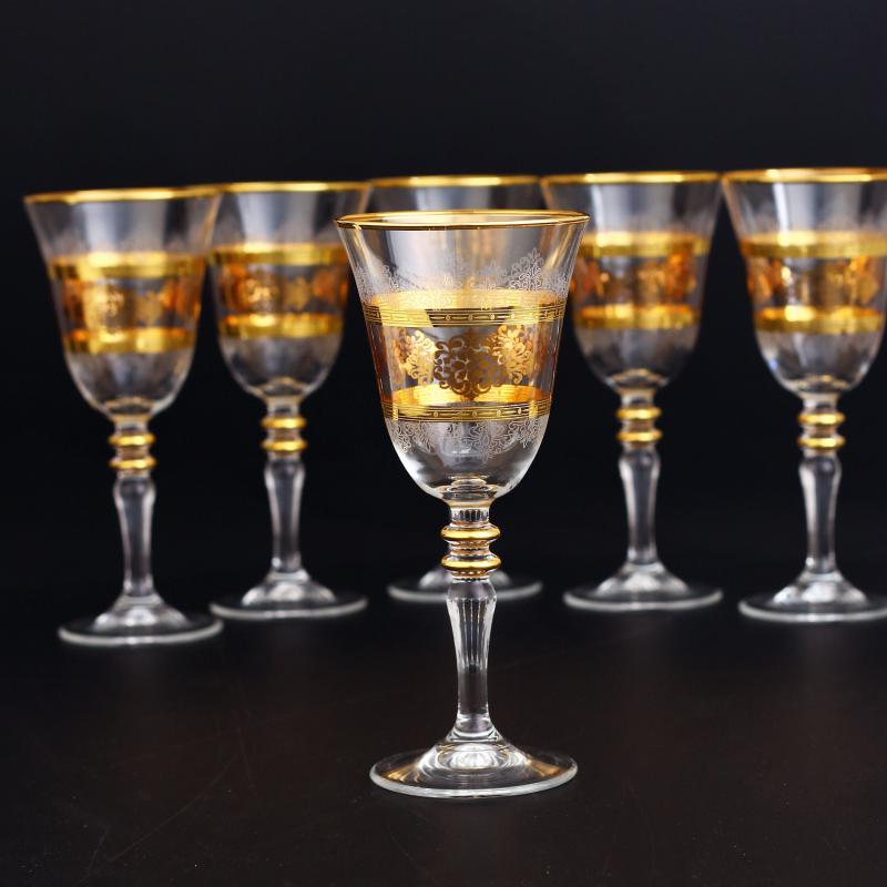 6 Adet Yaldızlı Kadeh (20 cm, 270 cc)