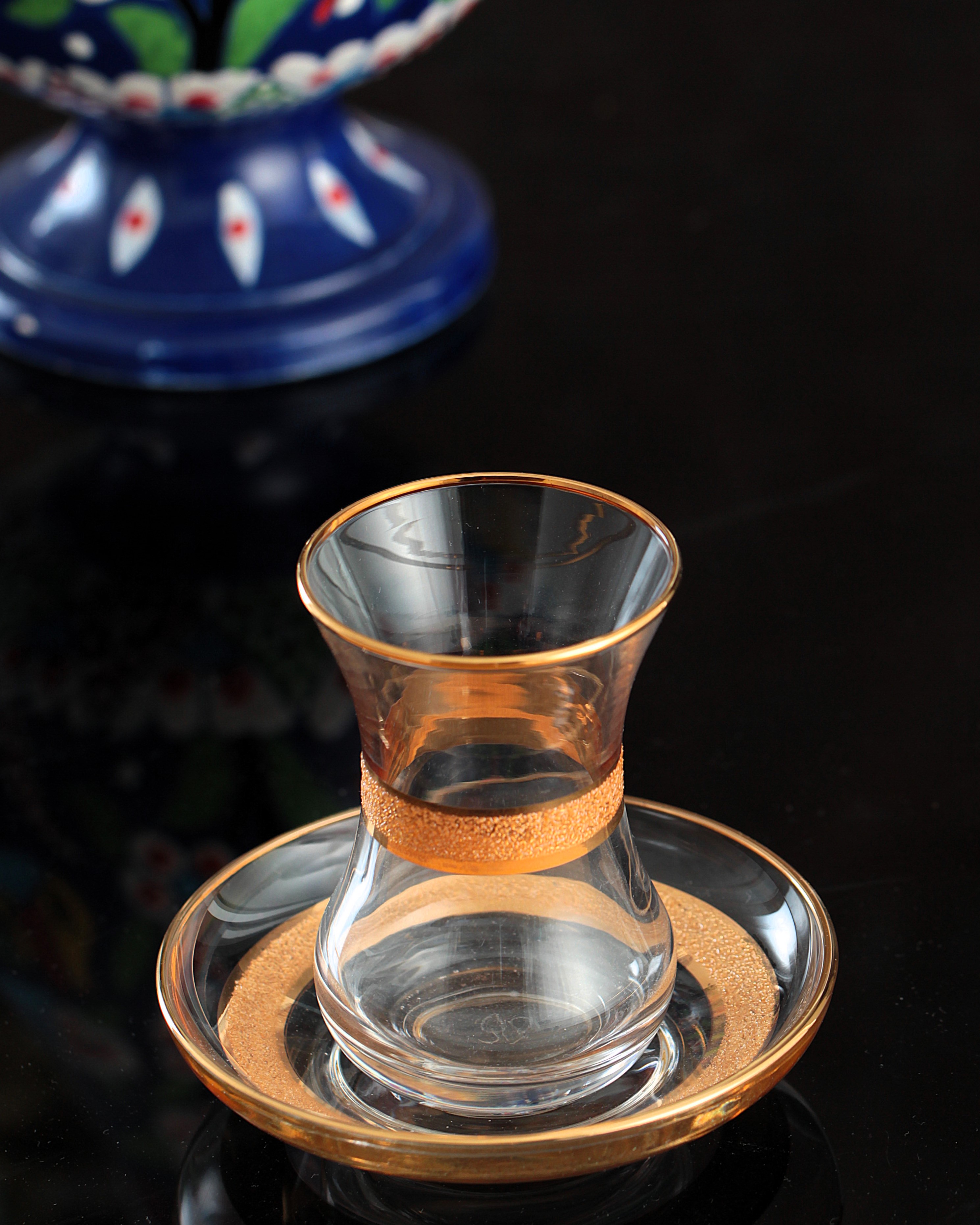 12 Parça Çay Takımı - İncebelli - Krikle Altın