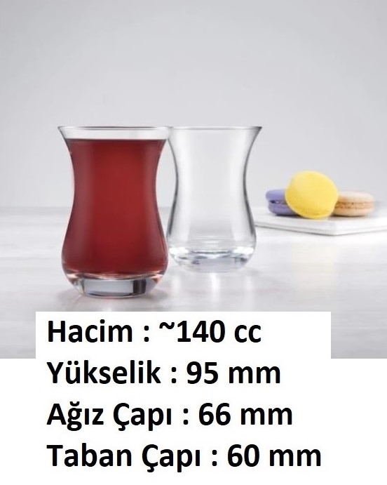 6 lı Ajda Boy Çay Bardağı Takımı- Göz Dekor