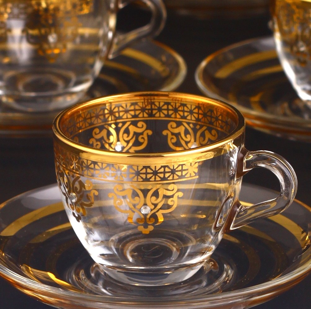 12 Parça Kahve Fincan Takımı - Ottoman Altın