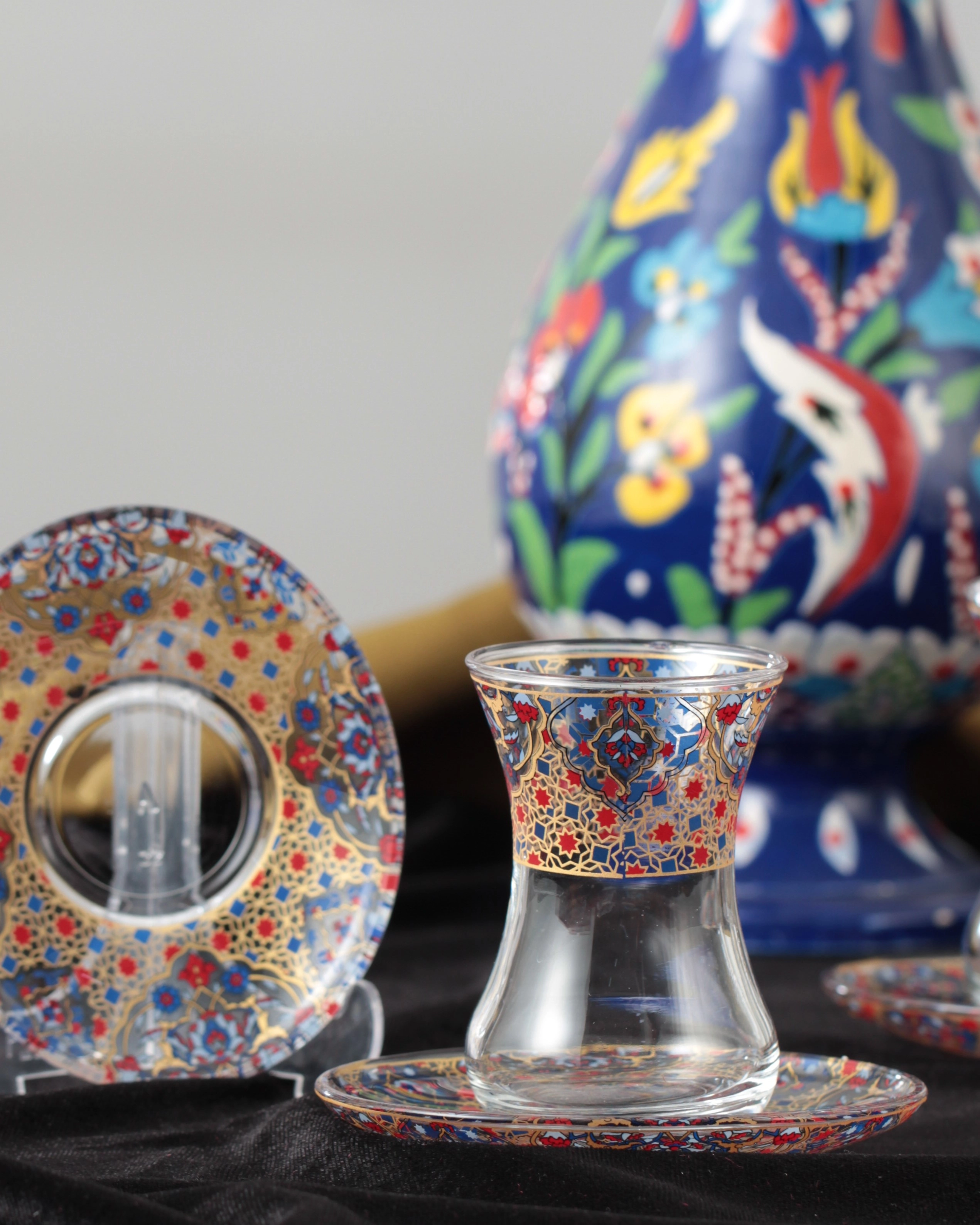 12 Parça 6 Kişilik Çay Takımı Oryantal Desenler 01