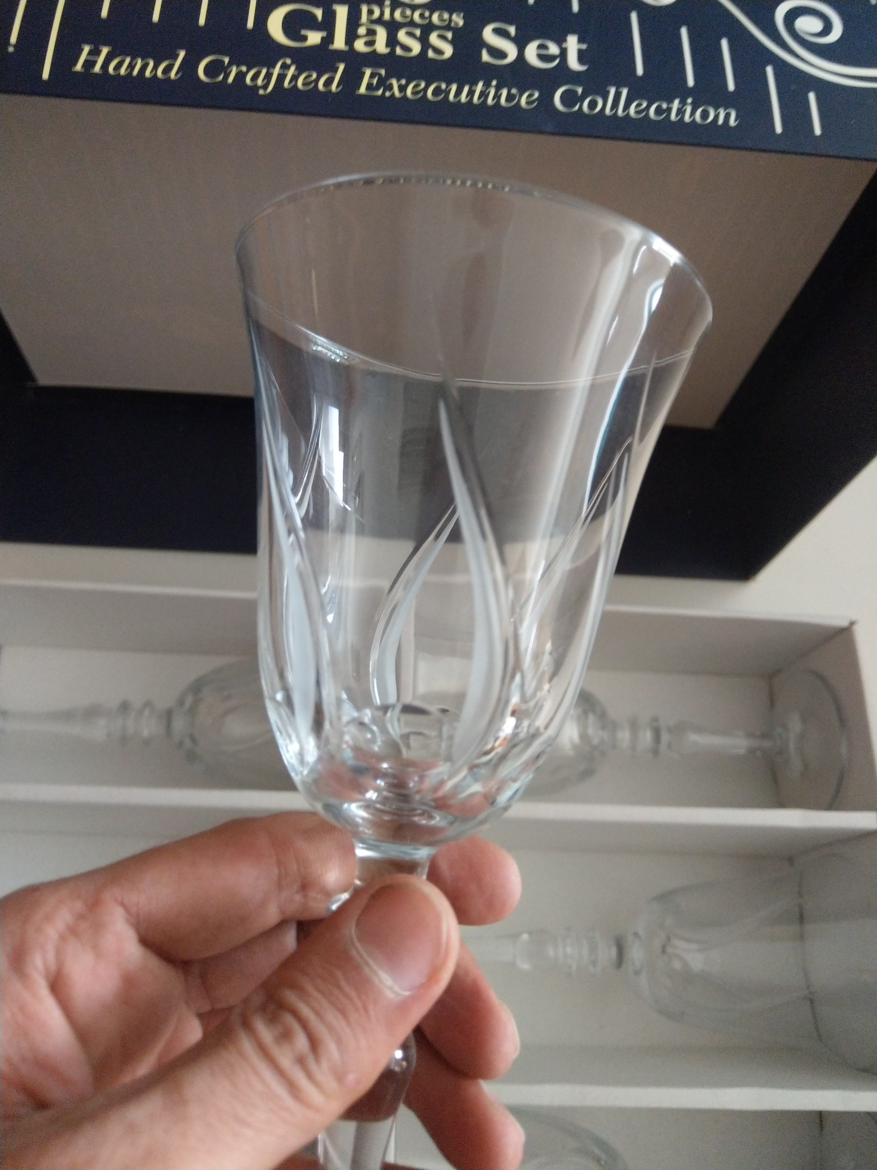 6 adet Kadeh Kesme Dekor, 20 cm, 270 cc