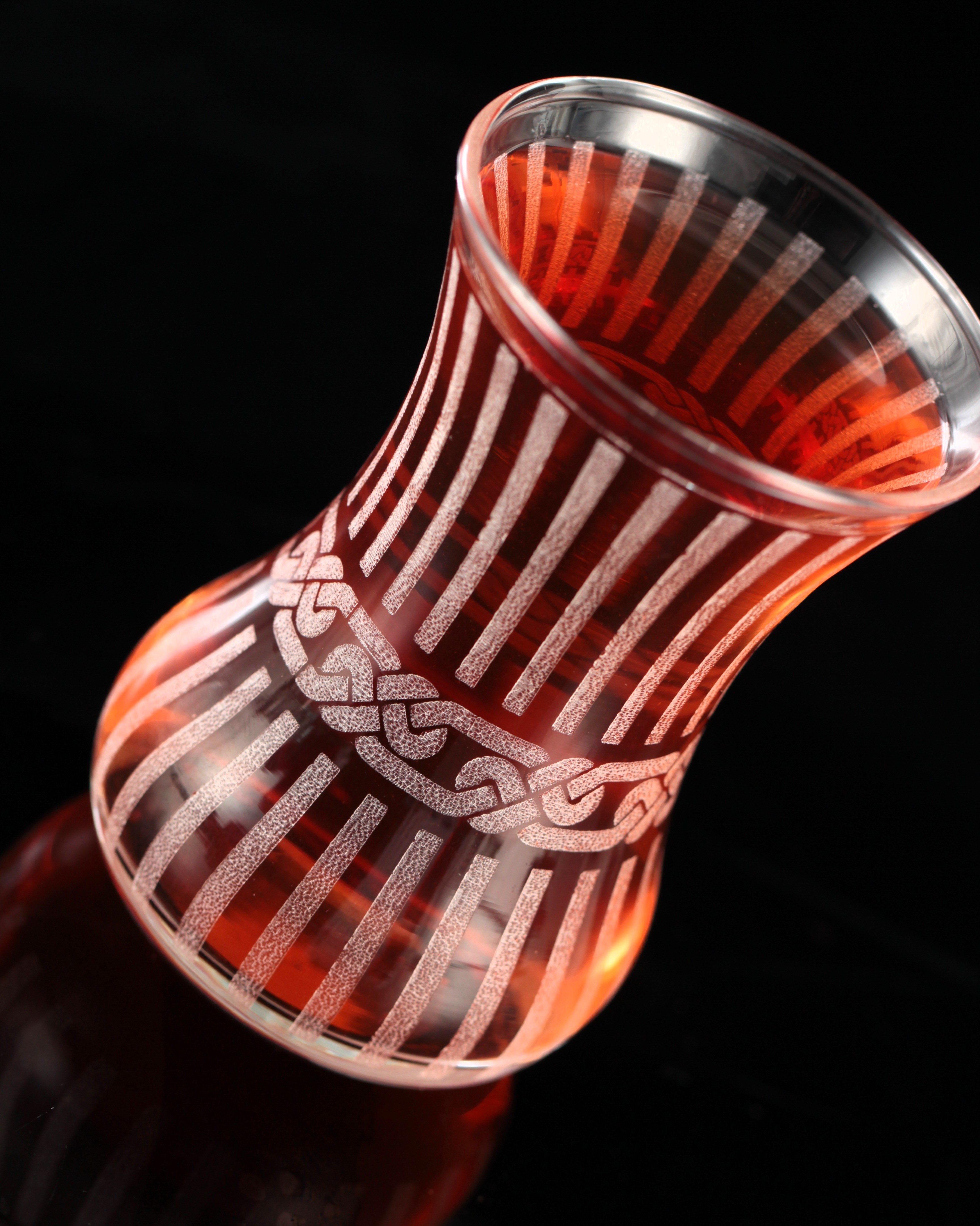 12 Parça 6 Kişilik Çay Takımı Gravür Desen 02