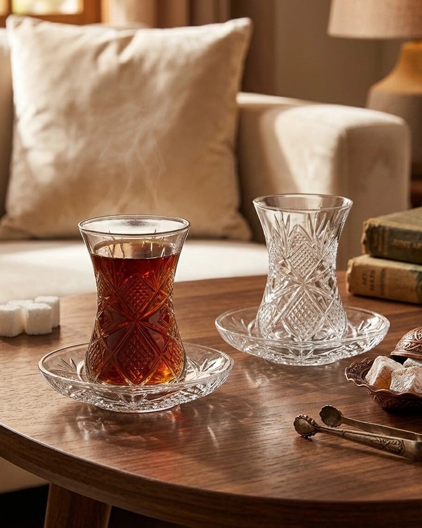 12 Parça Çay Takımı - İncebelli - Göz Dekor
