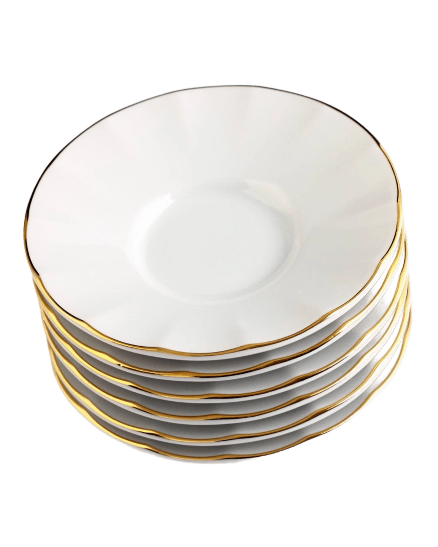 6 Kişilik Porland Porselen Ergonomi Çay Tabağı - İnci Gold