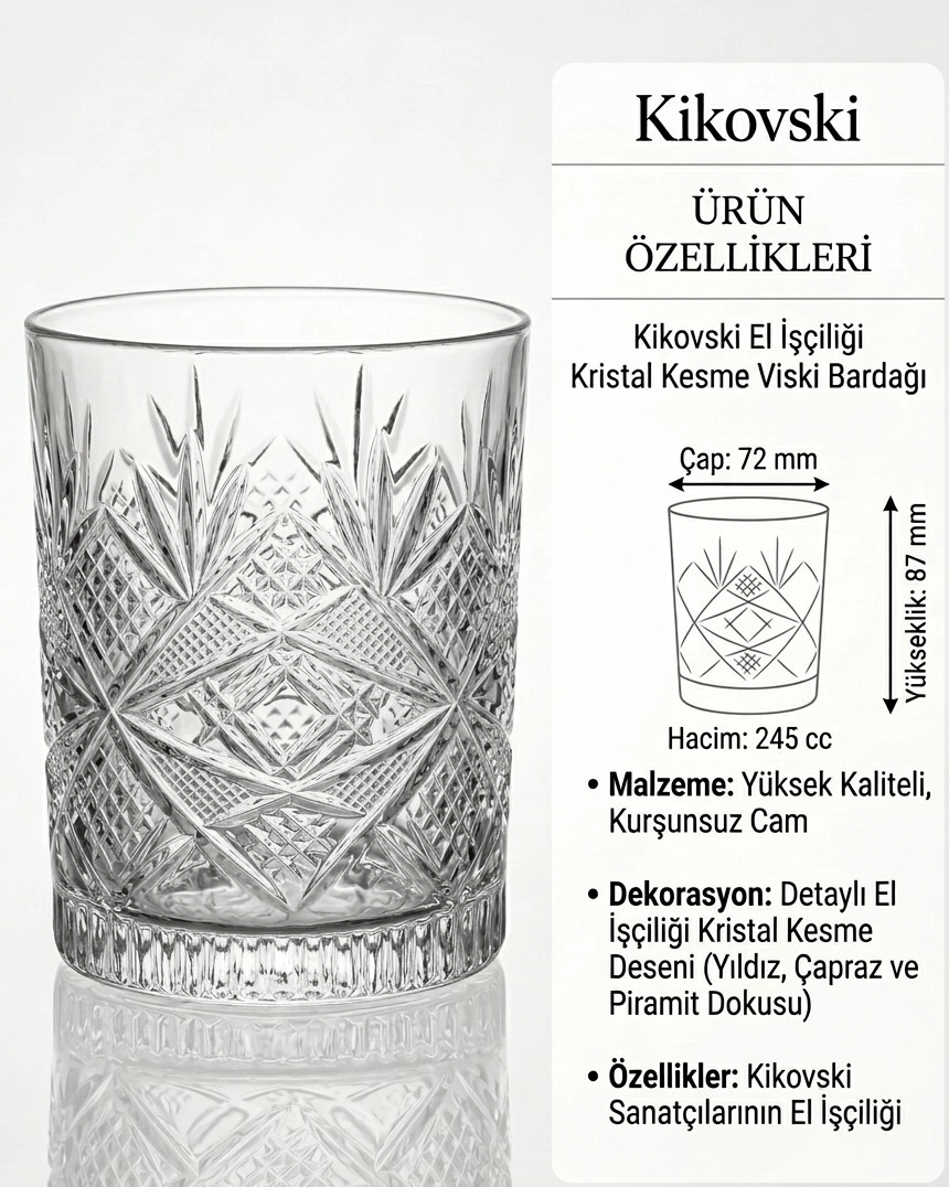 6’lı Viski Bardağı Takımı - Göz Dekor