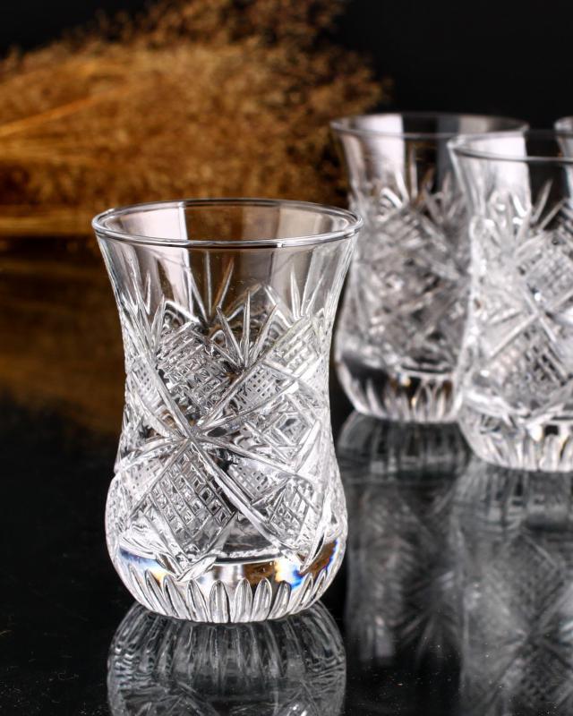 6 lı Klasik Boy Çay Bardağı Takımı- Göz Dekor (Sadece bardaklar)