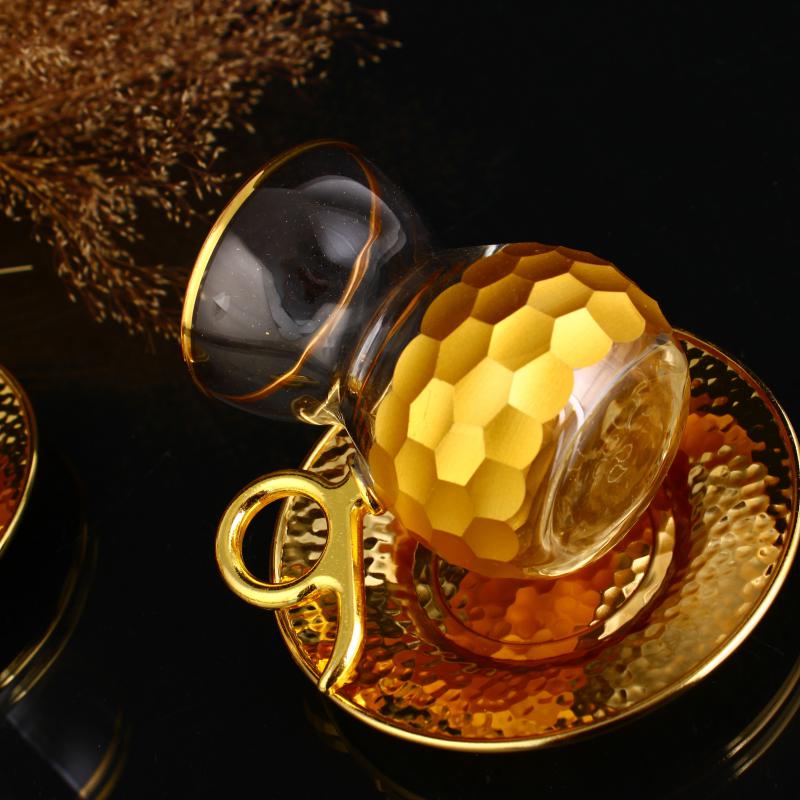 12 Parça Kulplu Çay Takımı - Petek Gold