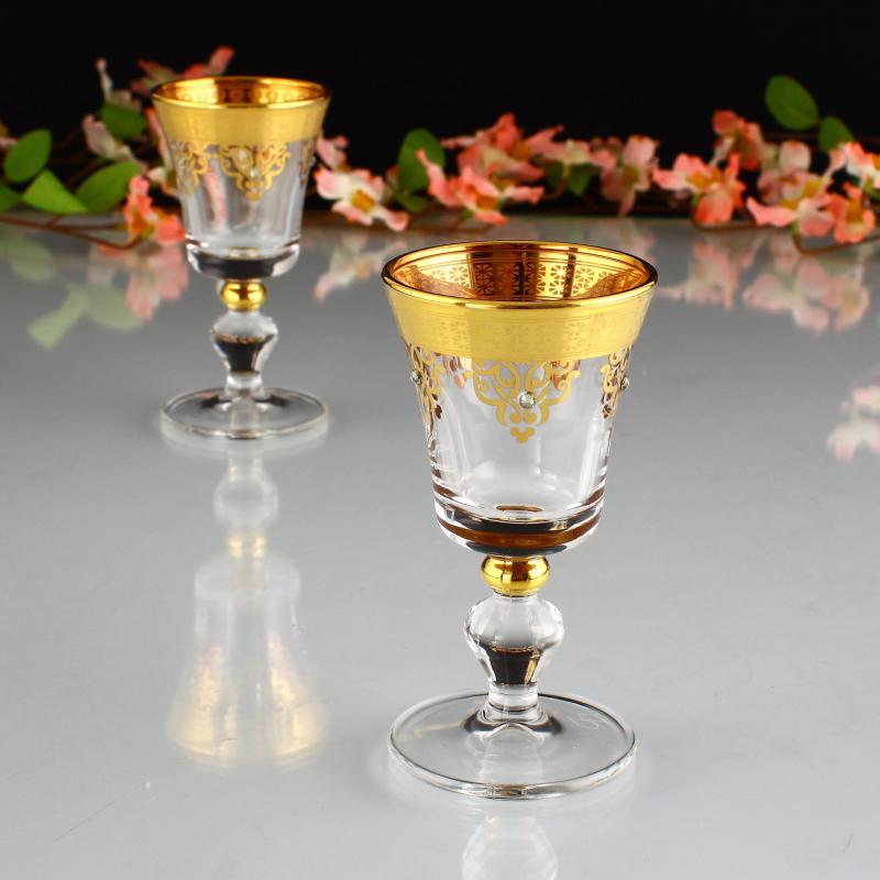 Kahve Yanı Su Bardağı Ottoman Altın - 6 kişilik