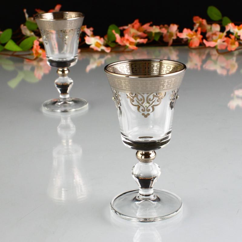 Kahve Yanı Su Bardağı Ottoman Platin - 6 kişilik