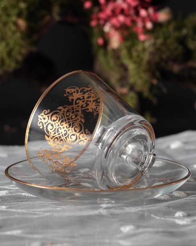 12 Parça Kahve Fincan Takımı - Sultani Altın