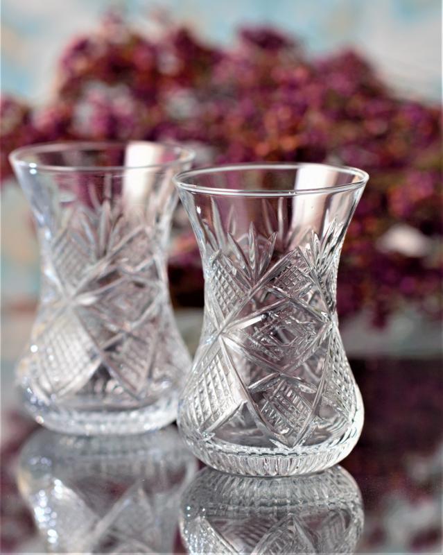 6 lı İncebelli Çay Bardağı Takımı- Göz Dekor (Sadece bardaklar)