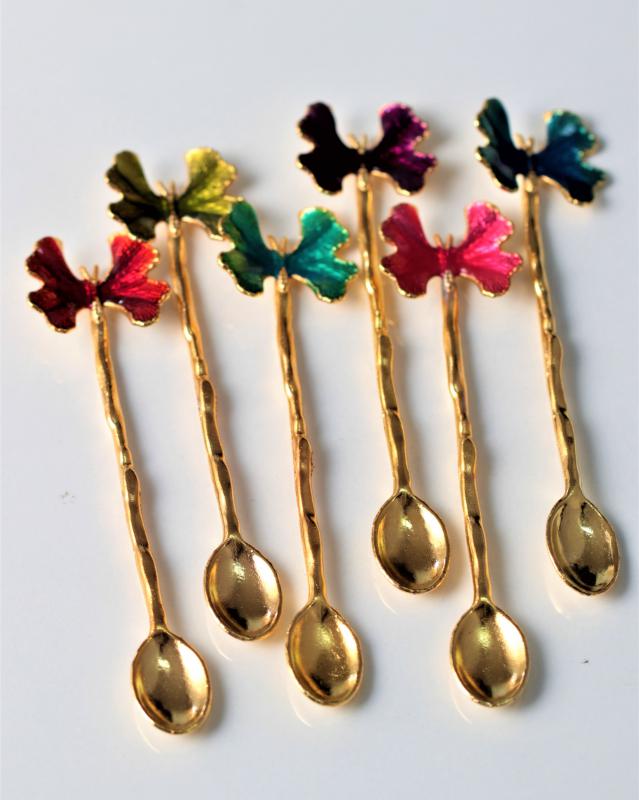 Metal Kaşık Kelebek Harman Gold- 6 Kişilik