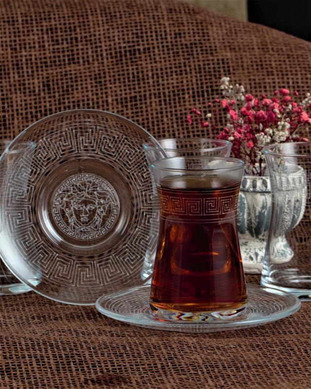 12 Parça Çay Seti - Paşabahçe Heybeli Antik Desen