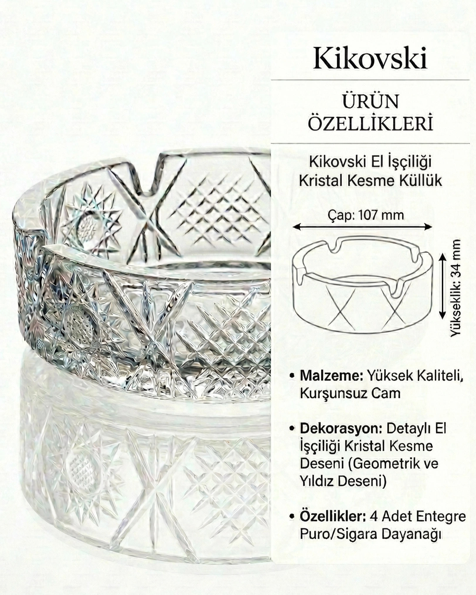 Paşabahçe Kesme Küllük - Göz Dekor