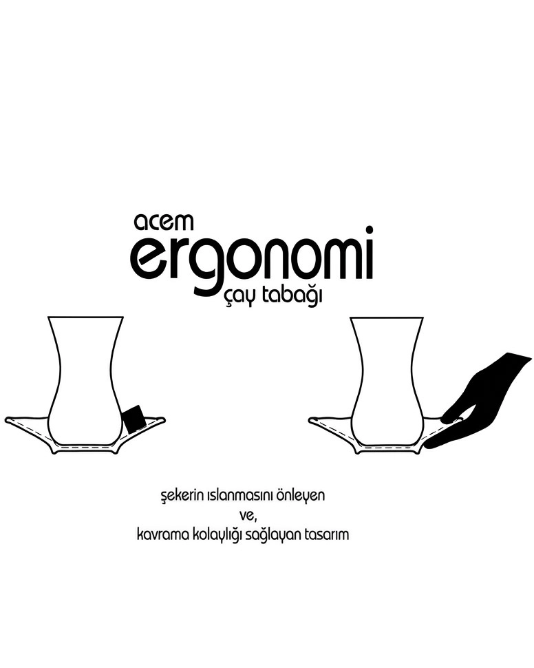 6 Kişilik Porland Porselen Ergonomi Çay Tabağı - İnci Gold