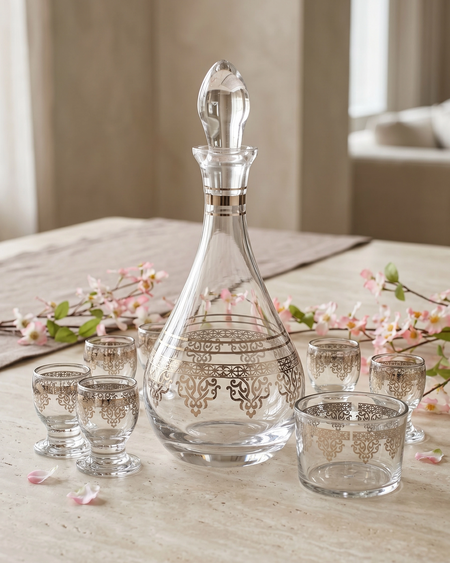 8 Parça Zemzem Takımı - Merve Platin