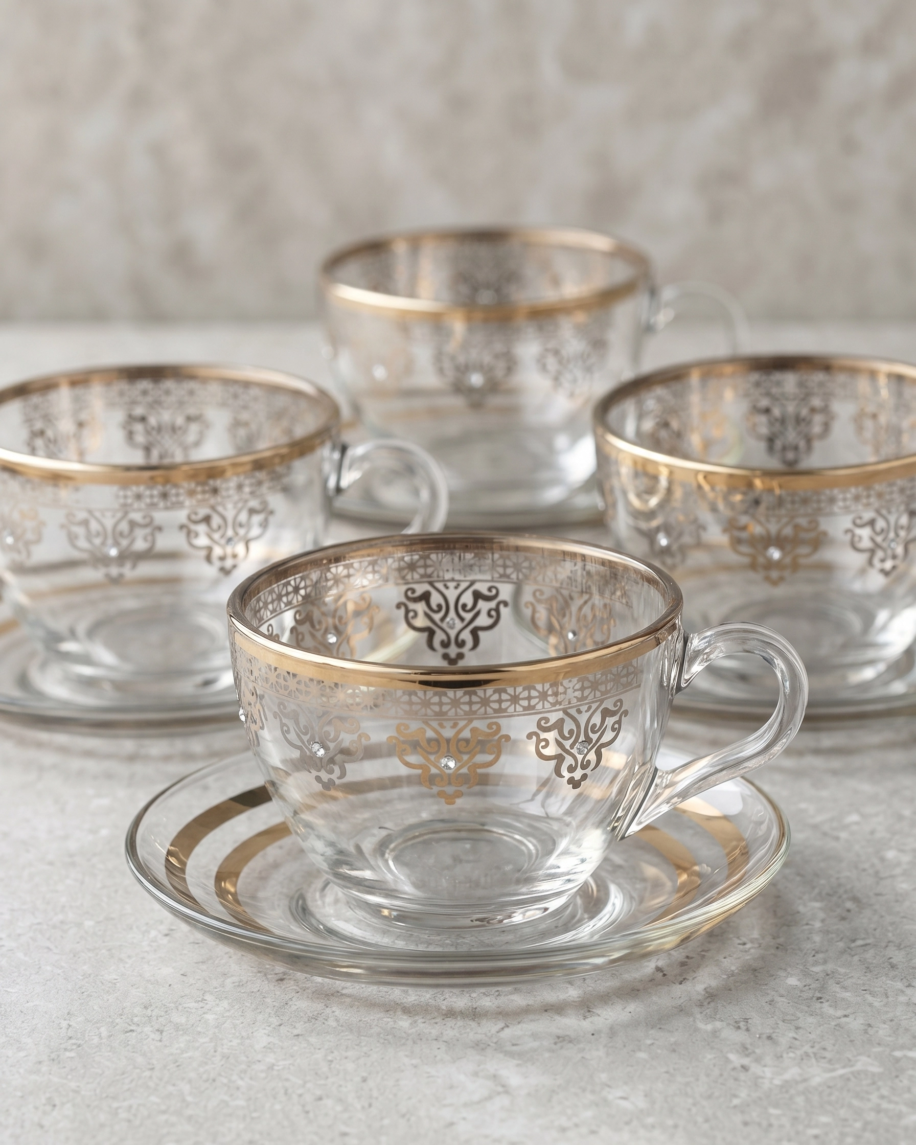 12 Parça Çay Fincan Takımı - Ottoman Platin