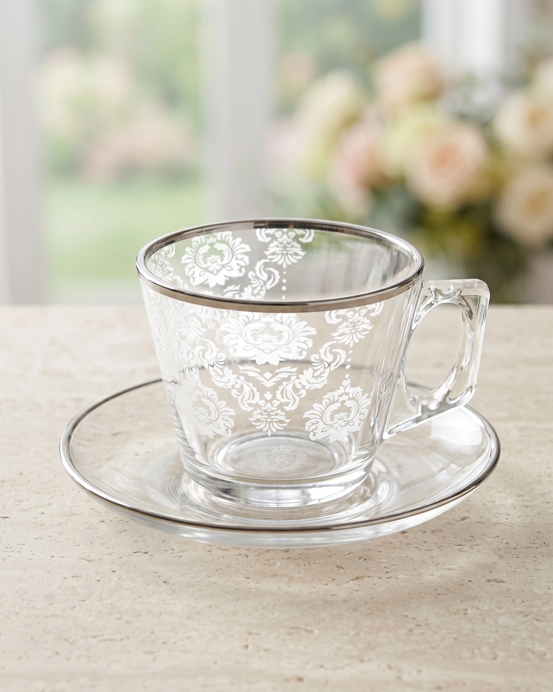 12 Parça Çay Fincan Takımı - Helena Platin