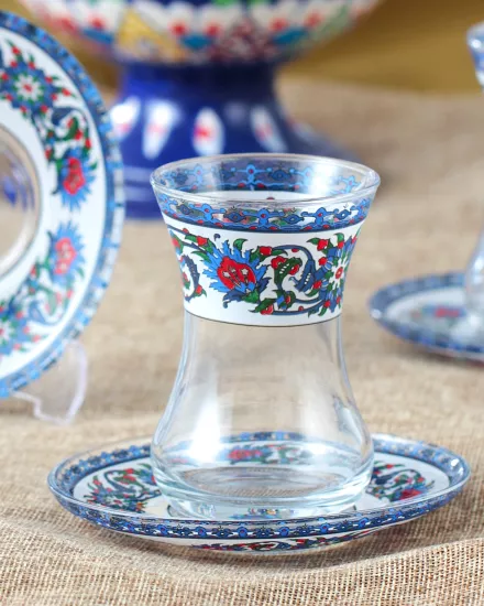 12 Parça 6 Kişilik Çay Takımı Oryantal Desenler 02