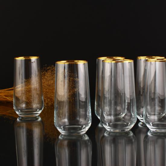 6’lı Meşrubat Bardağı 420015 - Duru Allegra Altın