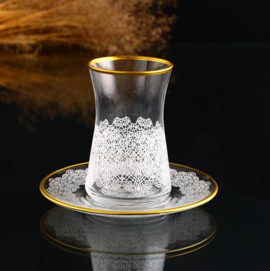 12 Parça Çay Takımı - Dantel Varak Gold