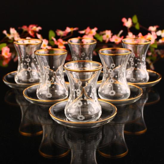 12 Parça Çay Takımı - Çitlembik Altın