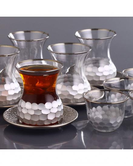 18 Parça Çay, Kahve Takımı - Petek Platin