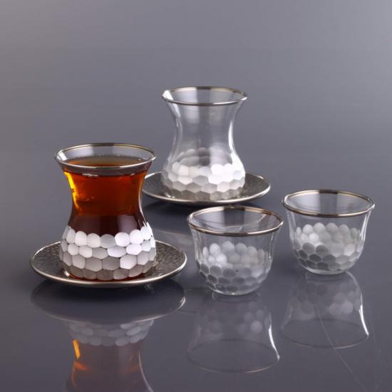 18 Parça Çay, Kahve Takımı - Petek Platin