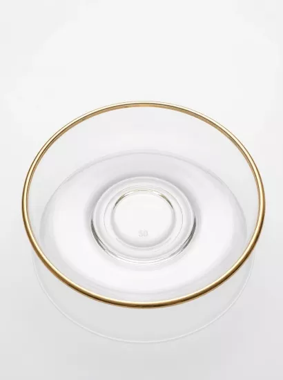 6 Kişilik Çay Tabağı Paşabahçe Altın Yaldızlı - Küçük Boy