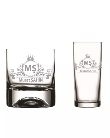 2 Li Bardak Seti - İsme Özel