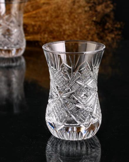 6 lı Klasik Boy Çay Bardağı Takımı- Göz Dekor