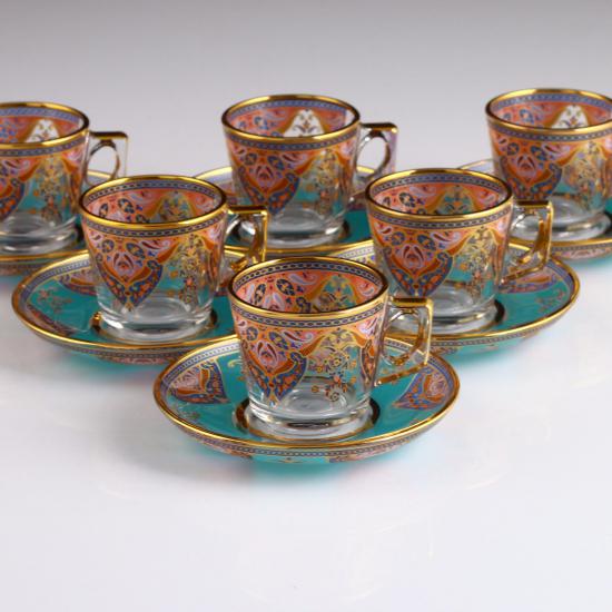 12 Parça Kahve Fincan Takımı - Evla Altın