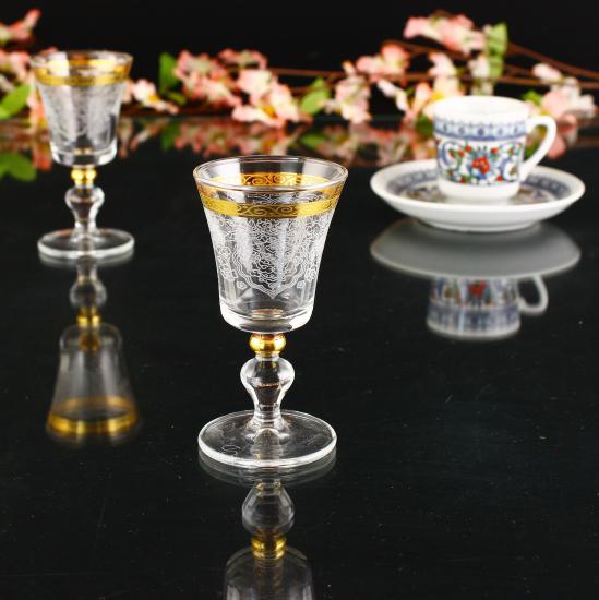 Kahve Yanı Su Bardağı Rumeysa Altın - 6 kişilik
