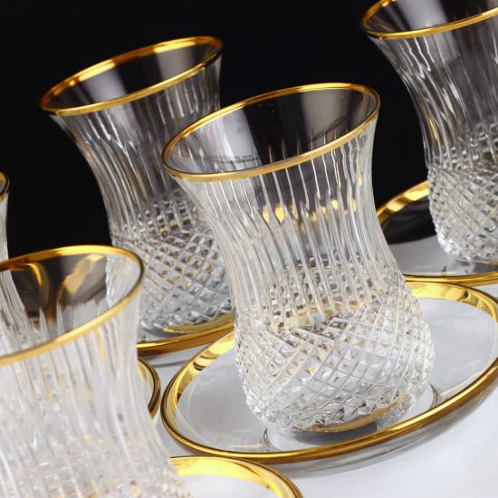 12 Parça Çay Takımı - Ajda Boy - Prestij Gold