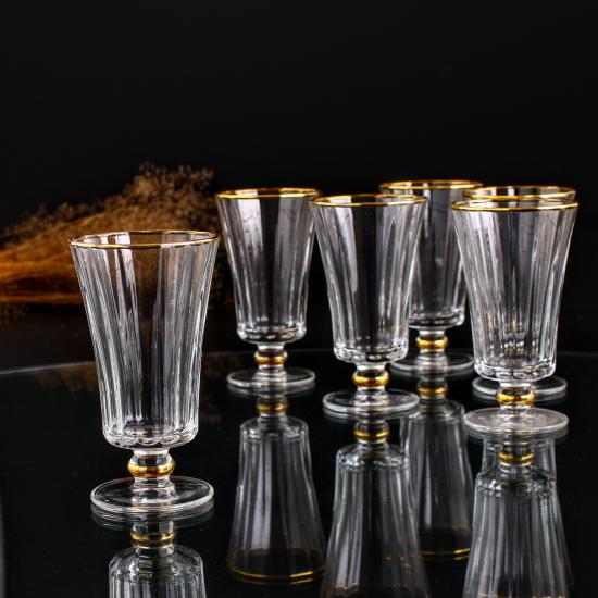 Kahve Yanı Su Bardak Takımı Diamond Altın - 6 kişilik