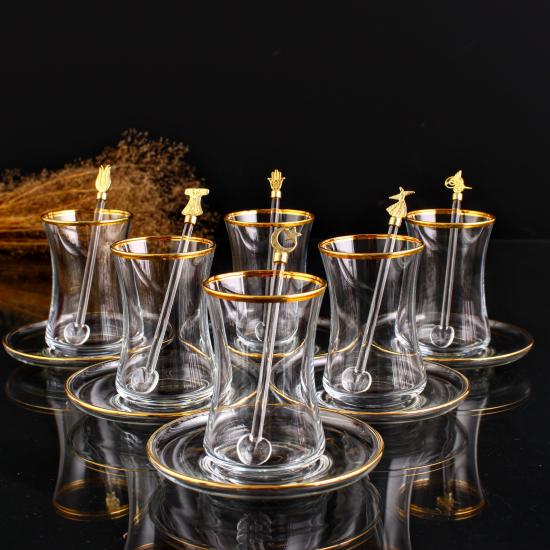 18 Parça Çay Takımı - Safir Altın