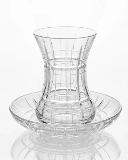 12 Parça 6 Kişilik Çay Takımı İncebelli - Nergis Dekor