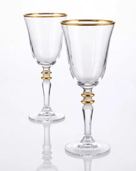 6’lı Ayaklı Bardak - Duru Azur Altın