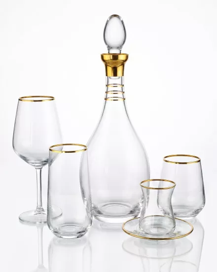 61 Parça Set - Allegra- Duru Altın 12 Kişilik