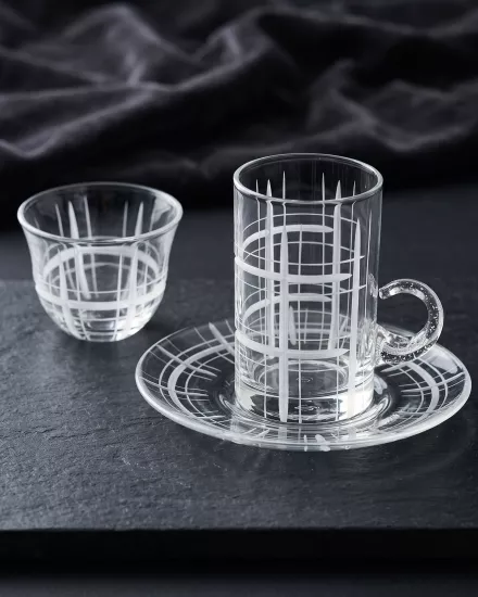 18 Parça Kulplu Çay Seti 222-184 HD Nergis