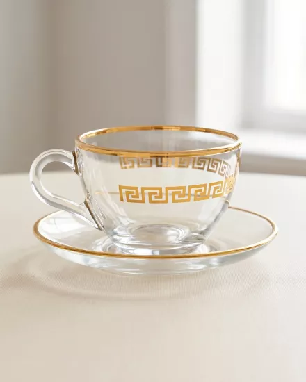 12 Parça Çay Fincan Takımı - Antik Altın