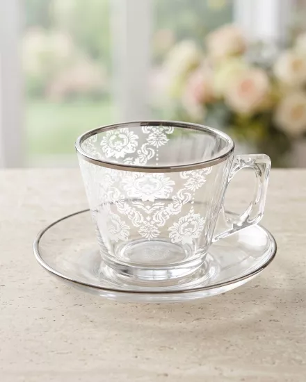 12 Parça Çay Fincan Takımı - Helena Platin