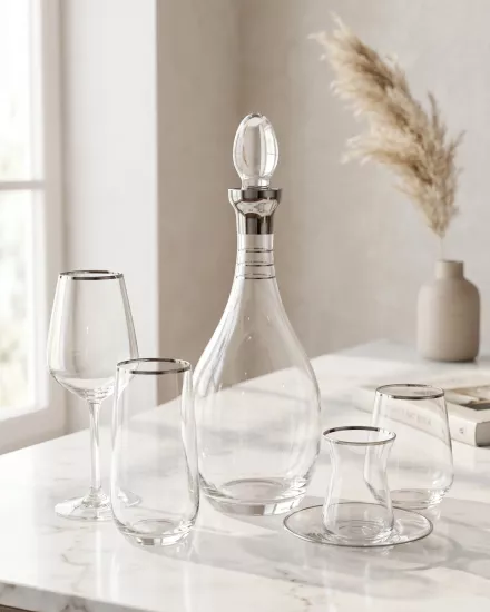 61 Parça Set - Allegra- Duru Platin 12 Kişilik