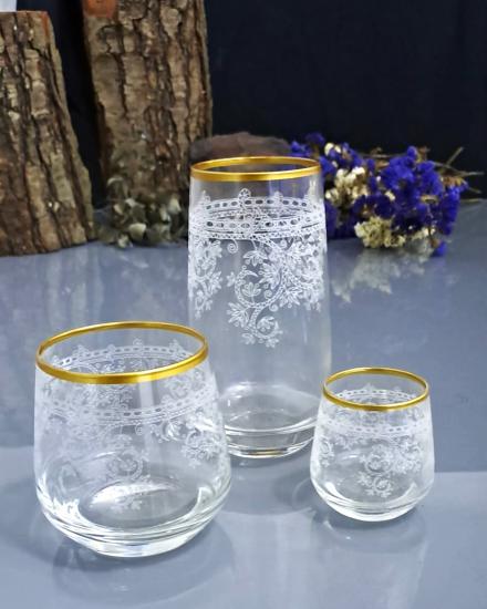 18 Parça bardak Seti gold Rim