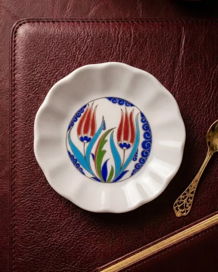 6 Kişilik Porland Porselen Kahveci Çay Tabağı - Lalehan