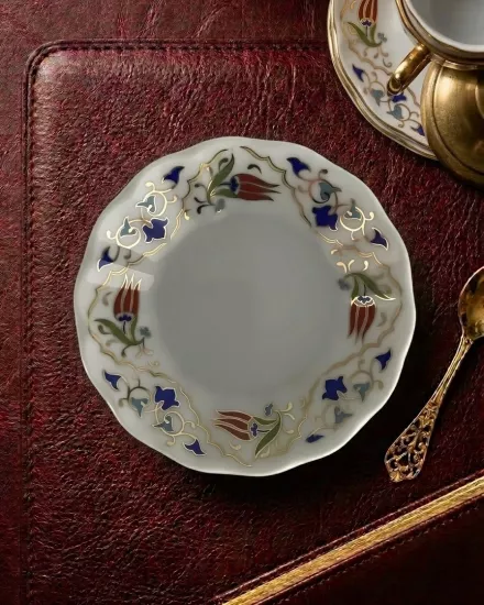 6 Kişilik Porland Porselen Çay Tabağı - Lalenaz