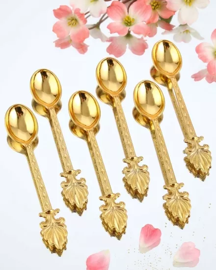 Dekoratif Gold Çay Kaşığı Egzotic 6 Kişilik