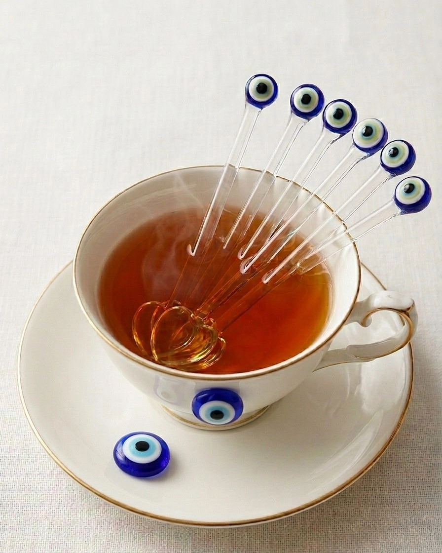 Cam Çay Kaşığı Nazar Boncuklu - 6 Kişilik