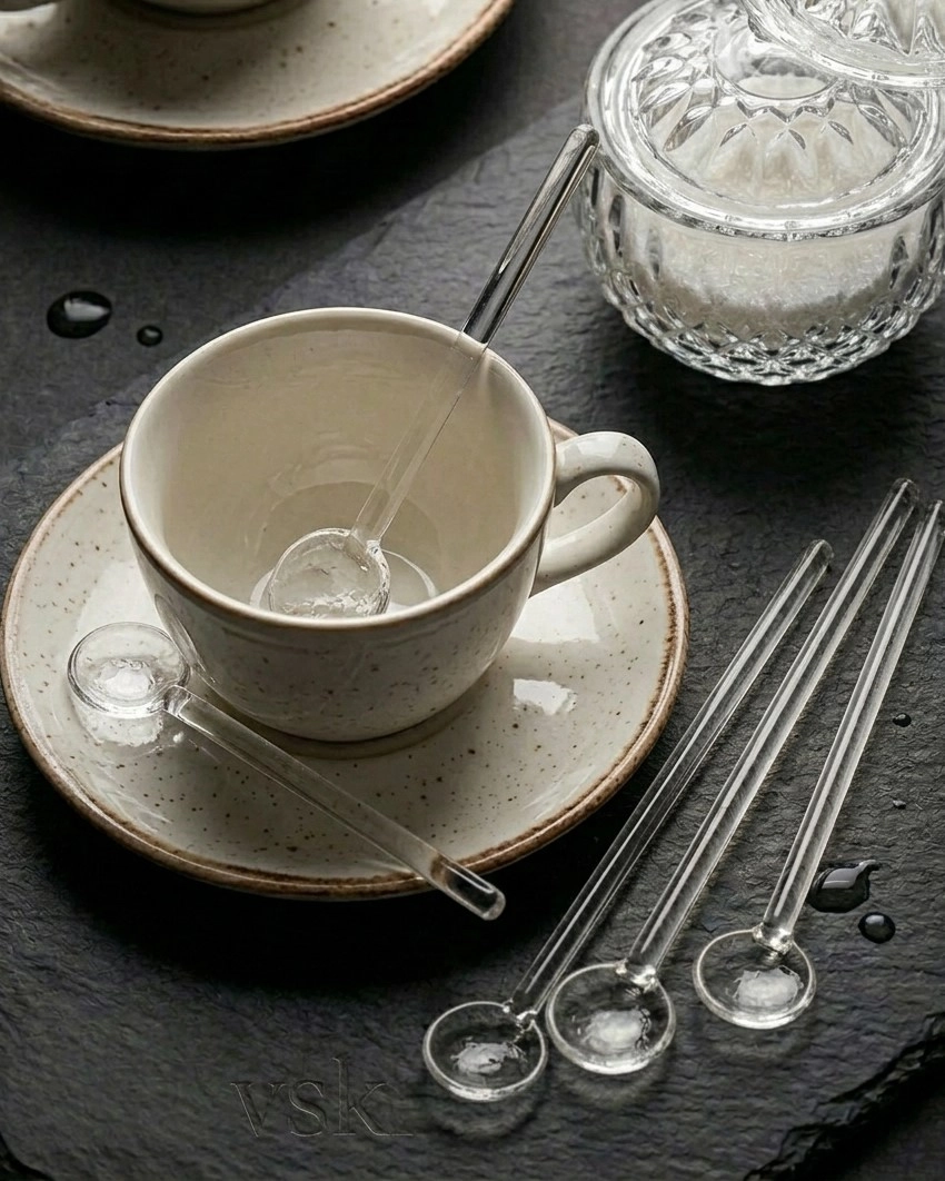 Sade Cam Çay Kaşığı  - 12 Kişilik